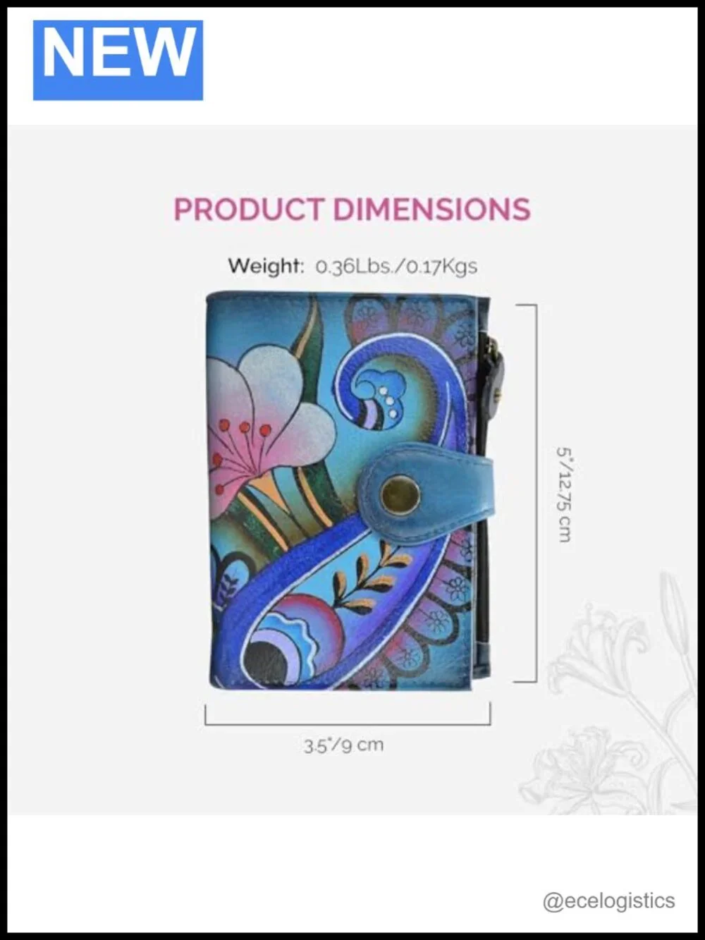 Hand Painted Genuine Leather Women's Organizer Wallet